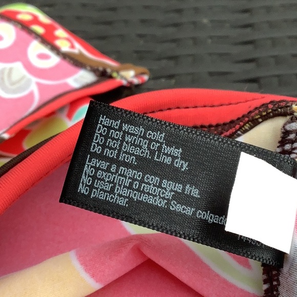 ANA tankini top size (8) colorful ties around neck no wires coral, yellow - Picture 6 of 8